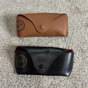 Ray Ban Luxottica Black & Red Glasses Sunglasses Snap Closure Soft Case Protect